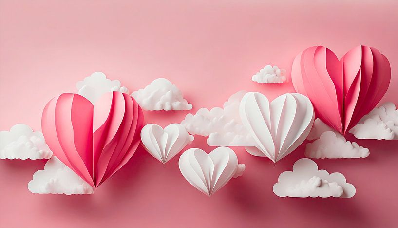 Nuages avec des cœurs par Mustafa Kurnaz