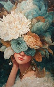 Blumen Frau | Augen unter Blütenblättern