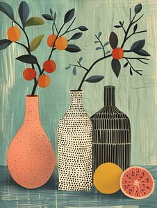 Modernes Stillleben, angesagte Illustration