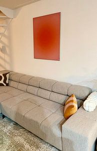 Retro jaren 70 neon kunst. Abstract kleurverloop in oranje en roze (gezien bij vtwonen)