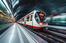 Langzeitbelichtung, Zugpassage, Bahnhofsszene