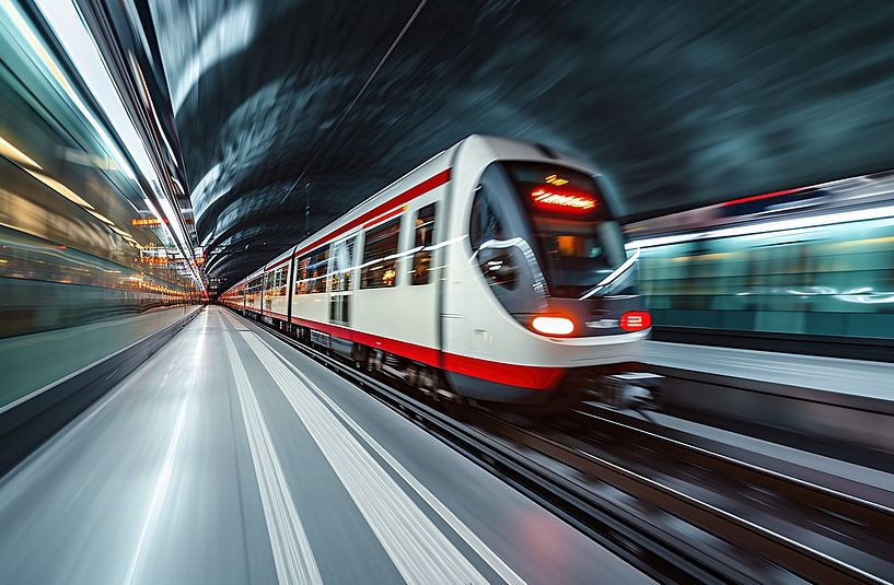 Langzeitbelichtung, Zugpassage, Bahnhofsszene von fernlichtsicht