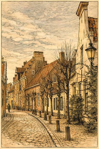 Wall houses historic Amersfoort 03 in the 20th century by Watze D. de Haan