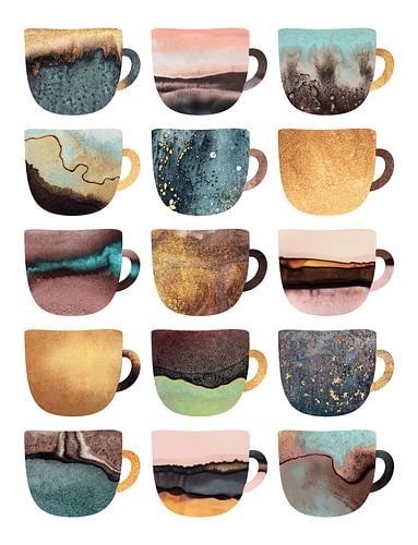 Tasses à café en terre sur Elisabeth Fredriksson
