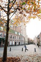 Pieterskerk in Leiden in herstlicht