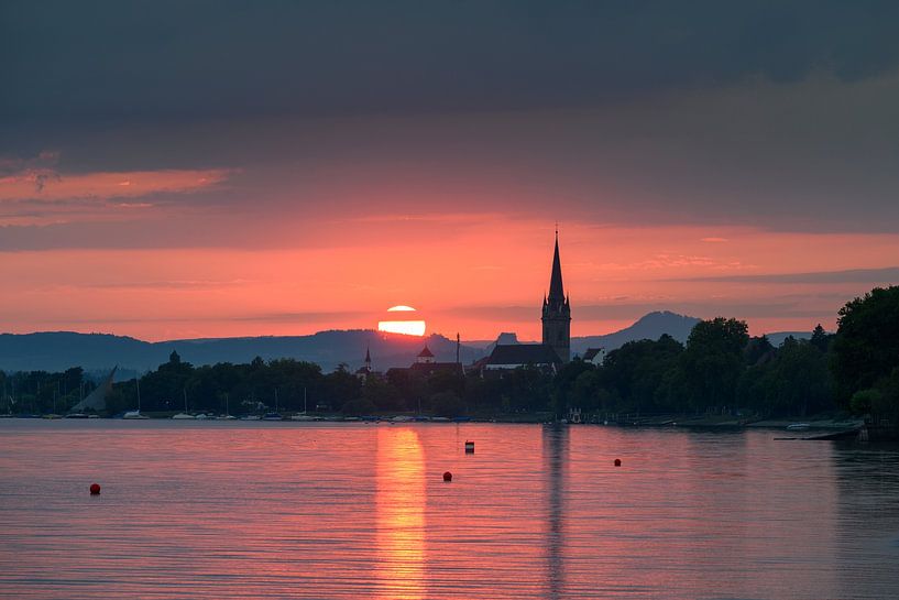 Zonsondergang boven Radolfzell van Markus Keller