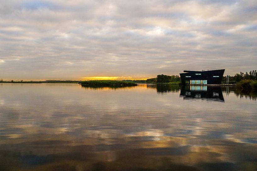 Lever de soleil au centre naturel Oostvaardersplassen d'Almere par Arjan Schalken