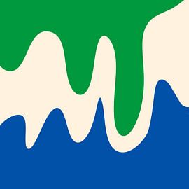 Abstrakte moderne Formen blau, grün von Angela Minca