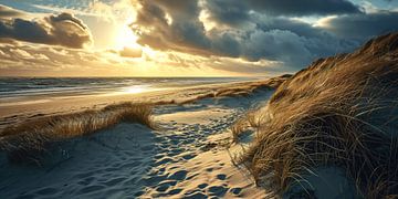De zon komt op uit in de Noordzee van Vlindertuin-Art