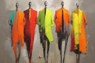 Kleurrijke figuren | Fashion Forward: A Colorful Lineup van ARTEO Schilderijen