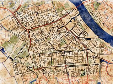 Kaart van Spijkenisse in de stijl 'Serene Summer' van Maporia