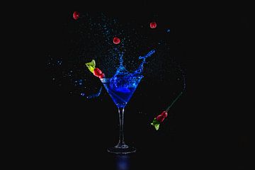 Blauwe cocktail spetters, blue cocktail splash
