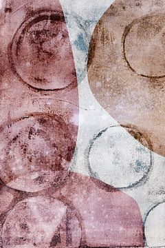 Moderne abstracte organische vormen in aardetinten: rood, bruin, grijs van Dina Dankers