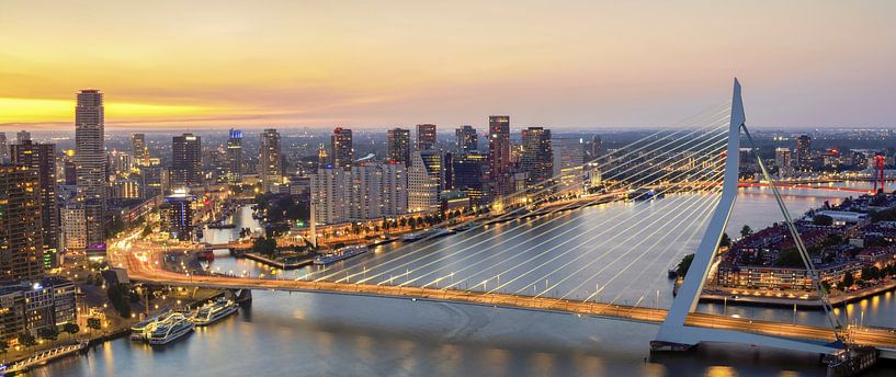 Erasmusbrug Rotterdam panorama van Ilya Korzelius