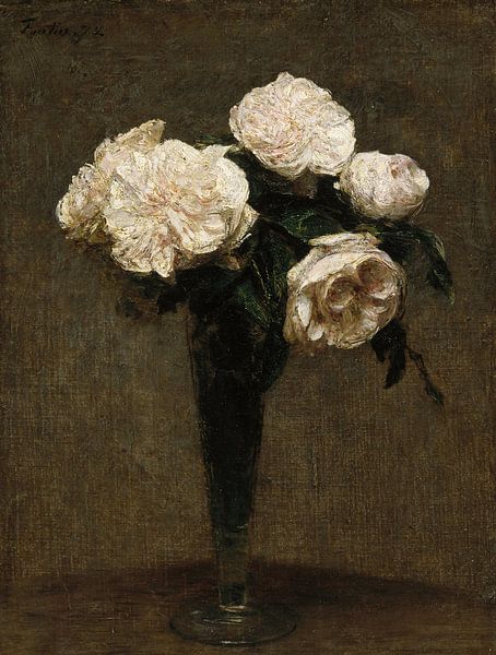 Roses dans un vase, Henri Fantin-Latour par Des maîtres magistraux