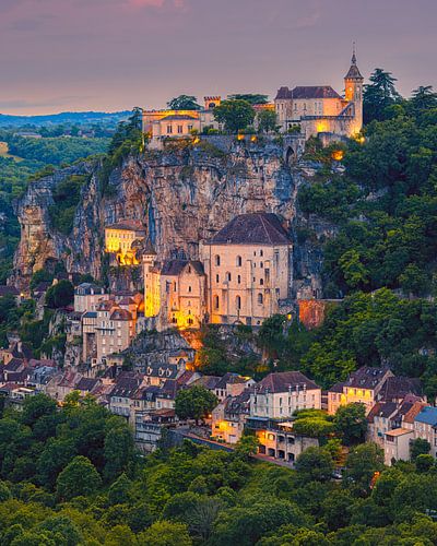 Zonsondergang bij Rocamadour, Frankrijk