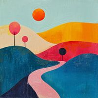 Moon Landscape Nature Mountains Expressionism No 16