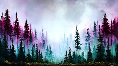 Etherisch boslandschap