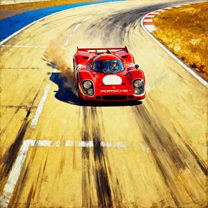 Legendäre Porsche 917 Rennsport Kunst