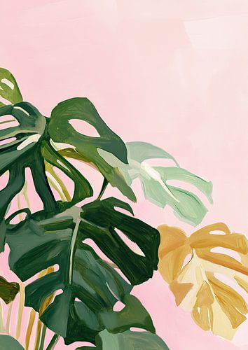 Monstera Botanisch Roze Preppy