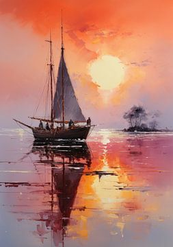 Sailboat Sailing Ship Boat Maritime Sea Poster Art Print by Niklas Maximilian