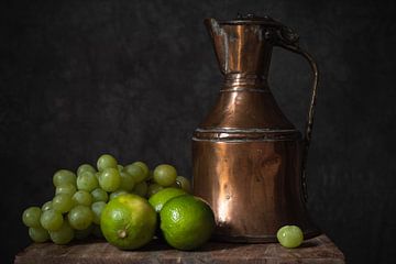 Still life jug and fruit by Mariette Kranenburg