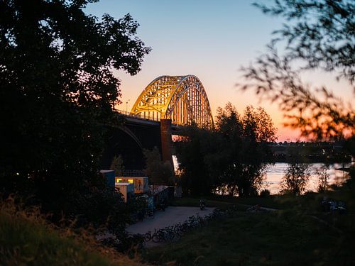Waal bridge at sunset