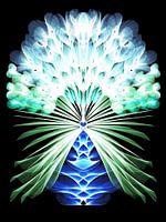 Feather Flowers Neon Turquoise Bouquet Night Vibes