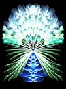Feather Flowers Neon Turquoise Bouquet Night Vibes by Heidemarie Andrea Sattler thumbnail
