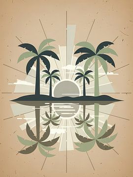 Serene Palm Reflection