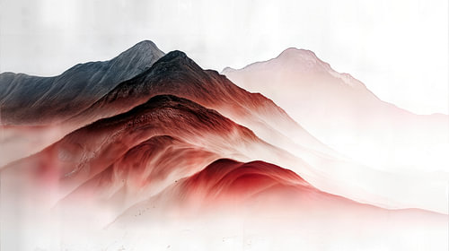 Sanfte Gipfel im Nebel von Claudia Rotermund