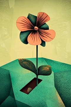 Surrealistic flower with colourful details by Art & Soul Creations