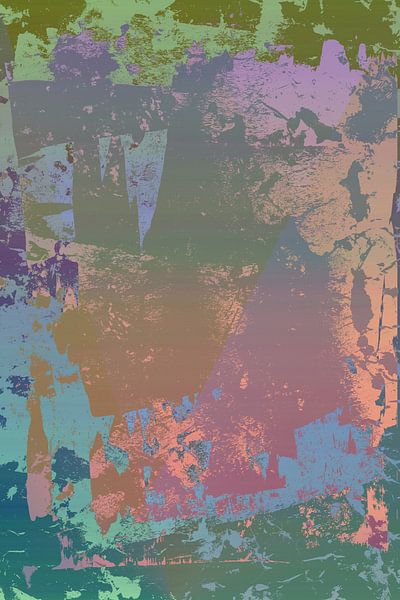 Modern abstract neon and pastels gradient art in earth tints, green and terracotta by Dina Dankers