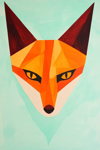 Geometrischer Fuchs in leuchtenden Farben von Poster Art Shop
