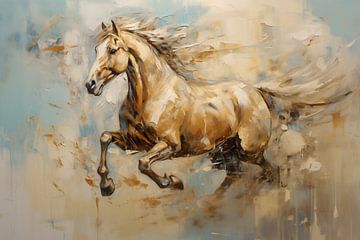 abstracte artistieke achtergrond met een paard in olieverf van Animaflora PicsStock