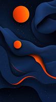 bleu foncé et orange
