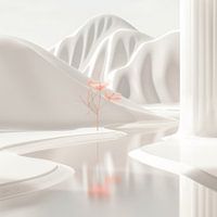Decorative painting, winter landscape