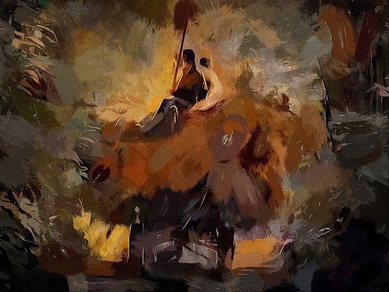 On the hay cart by Moonheart Artworks