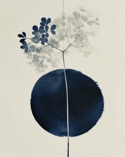 Botanisch in kobalt blauw