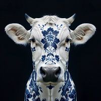 Delft blue porcelain Cow