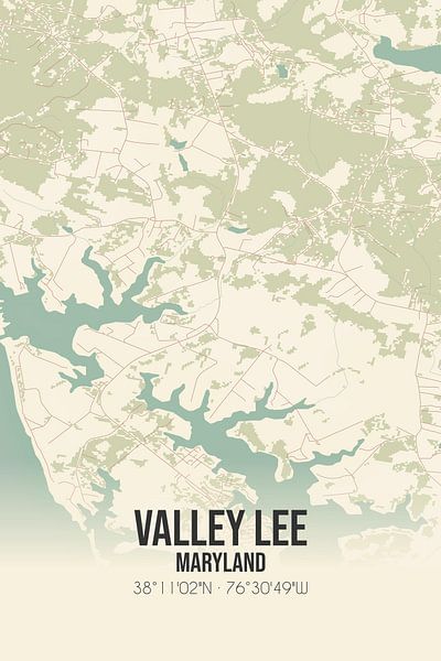Vintage map of Valley Lee (Maryland), USA. by Prints of Place