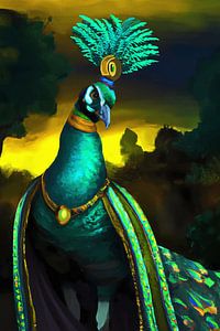 As proud as a peacock - digital painting by Maud De Vries