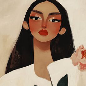 Trendy portrait, illustration by Carla Van Iersel