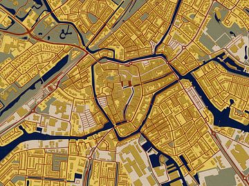Karte von Sneek im Stil von Gustav Klimt von Maporia