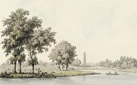 Vintage parkzicht met paviljoen