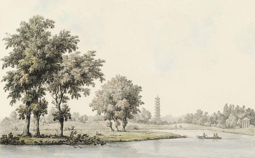 Vue vintage du parc avec pavillon par Wolfsee