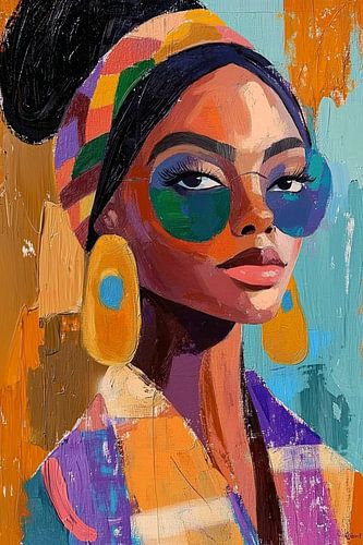 Modernes abstraktes Porträt einer Frau