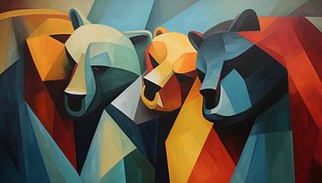 Abstract bears cubism panorama by TheXclusive Art