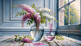 Stilleven Whisteria Floribunda Rosea van ellenilli .