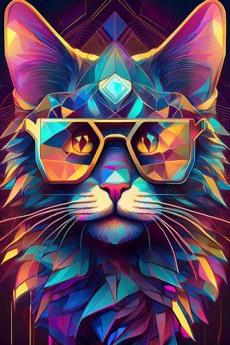 Kat met zonnebril